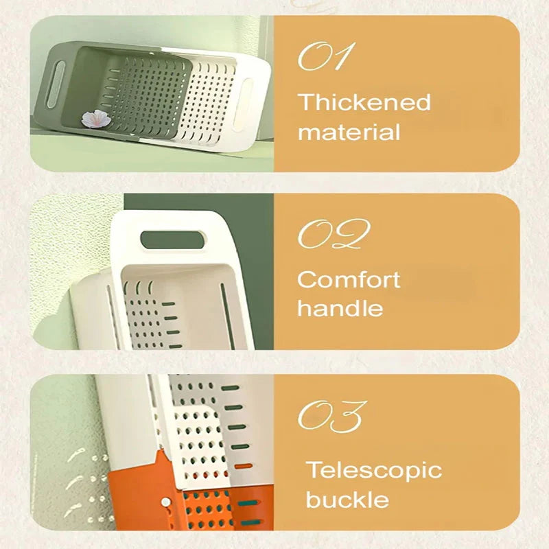 Double-Layer Retractable Drain Basket